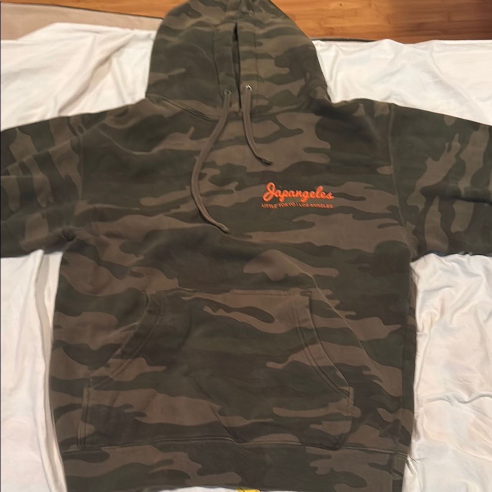 Japangeles Camo Hoodie with Orange Logo
